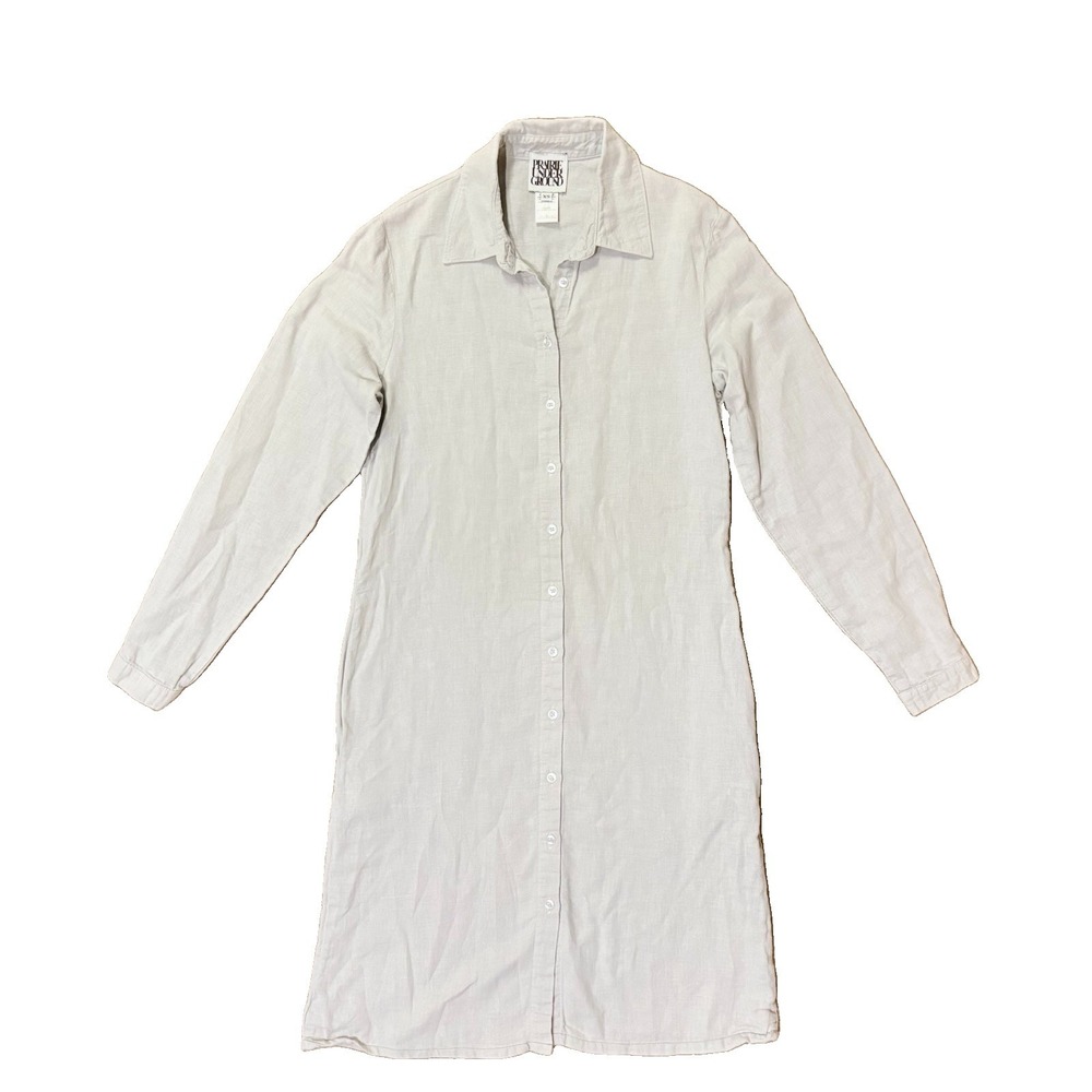 Prairie Underground Hemp Cotton Shirt L/S Dress Button Front Pockets Minimal XS